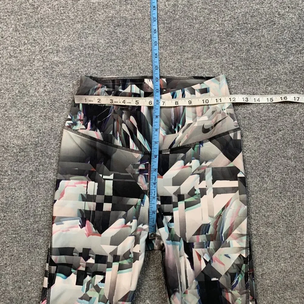 Nike Leggings Womens S Small Multi Dri Fit Ten Less One Legend Glitch Print Yoga